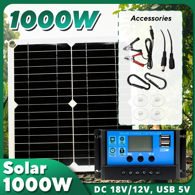 Kit de Panel Solar de 1000W, C - Solar Emergency Charger reseña y precio