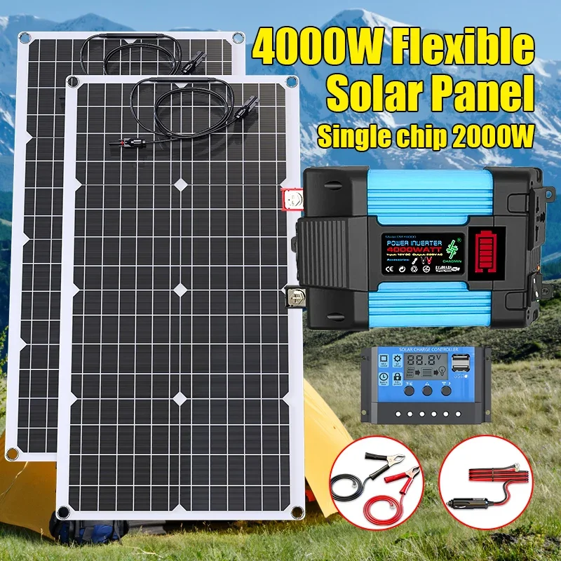 Kit de panel solar de 4000 W,  - Solar Emergency Charger reseña y precio