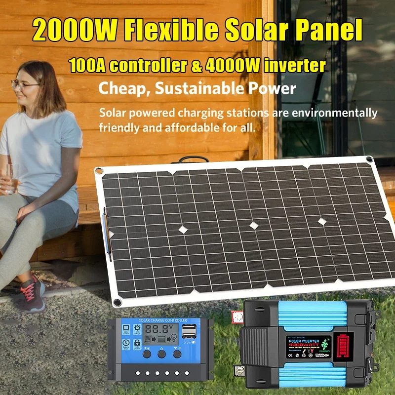 Kit de panel solar de 4000 W,  - Solar Emergency Charger reseña y precio